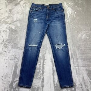 Madewell‎ 9" High Riser Skinny Skinny Jeans Ripped Distressed Denim Sz 29 Grunge